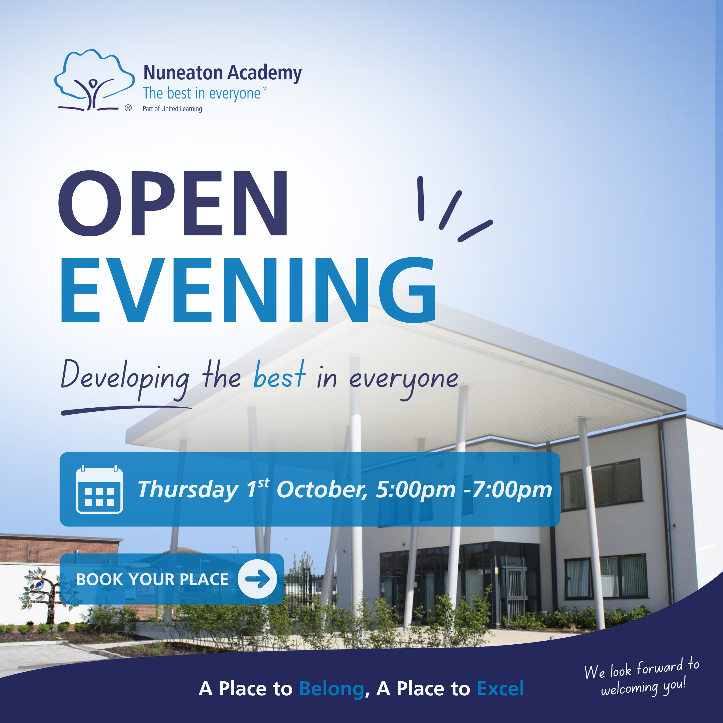 TNA - Open evening Facebook ad